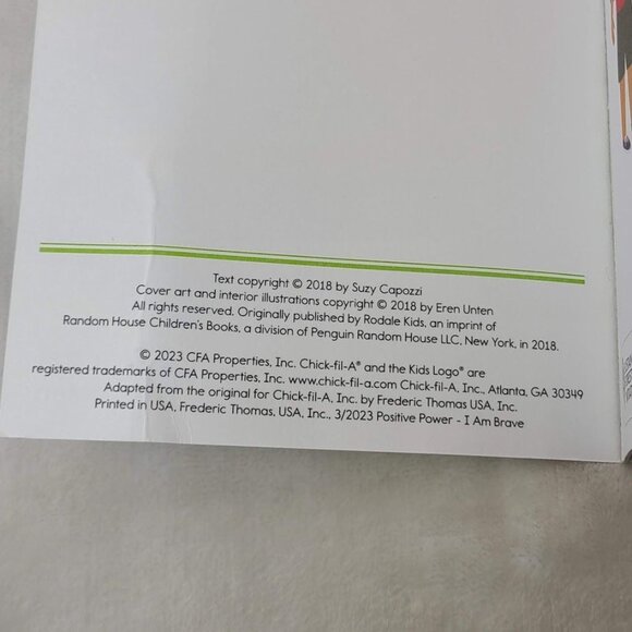 Positive Power I Am Brave Suzy Capozzi Chick-fil-A Kids Book 2018 - Picture 5 of 7